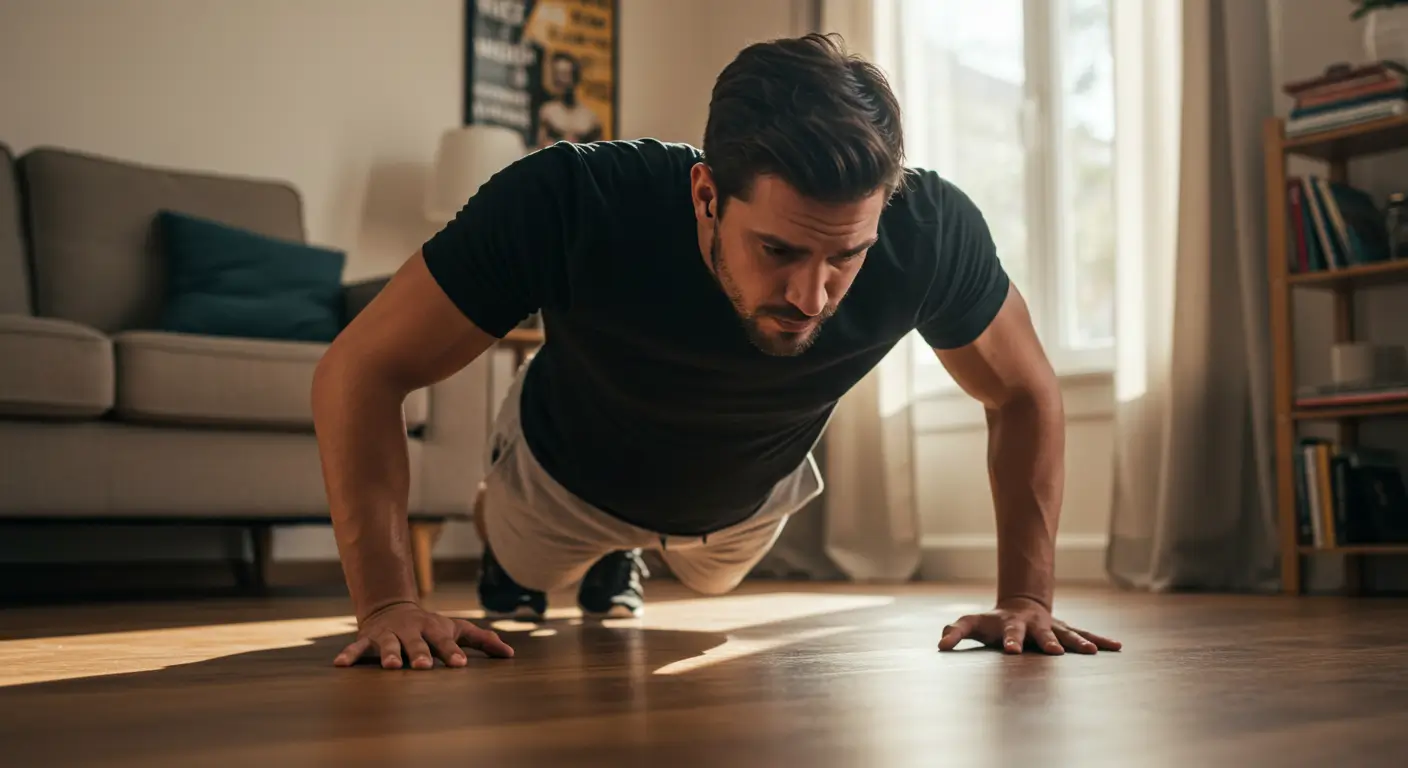 homem fazendo flexão de braço