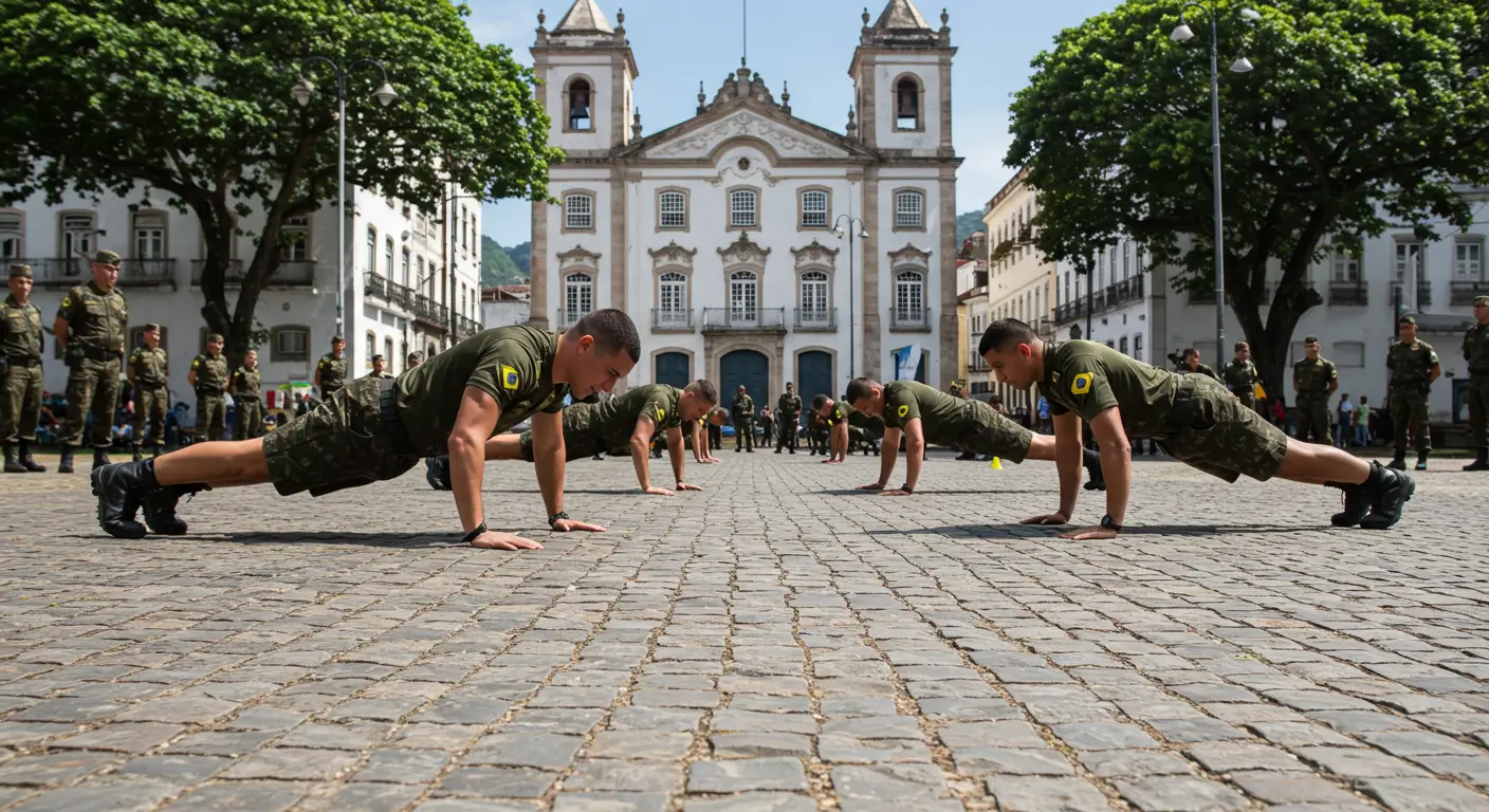 flexão no local aberto