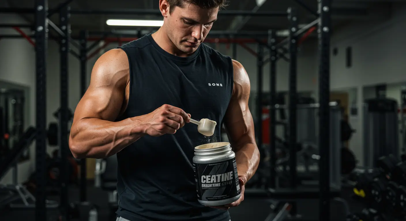 homem tomando creatina