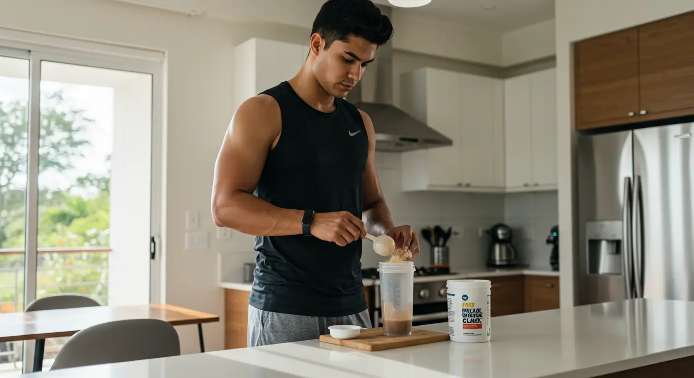 homem tomando pré-treino