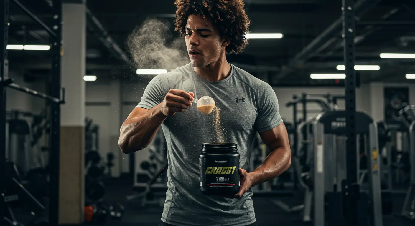 homem tomando pré-treino