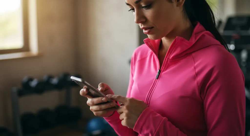 mulher em contato com personal trainer