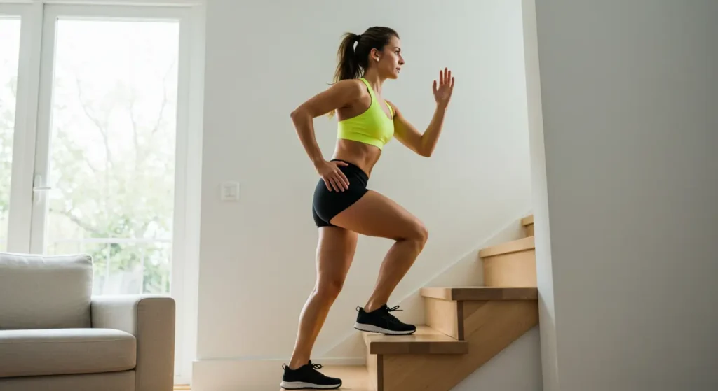 exercicío subindo escada em casa