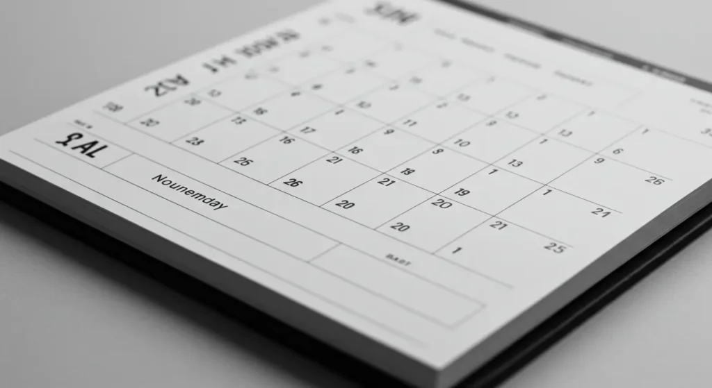calendário de treino